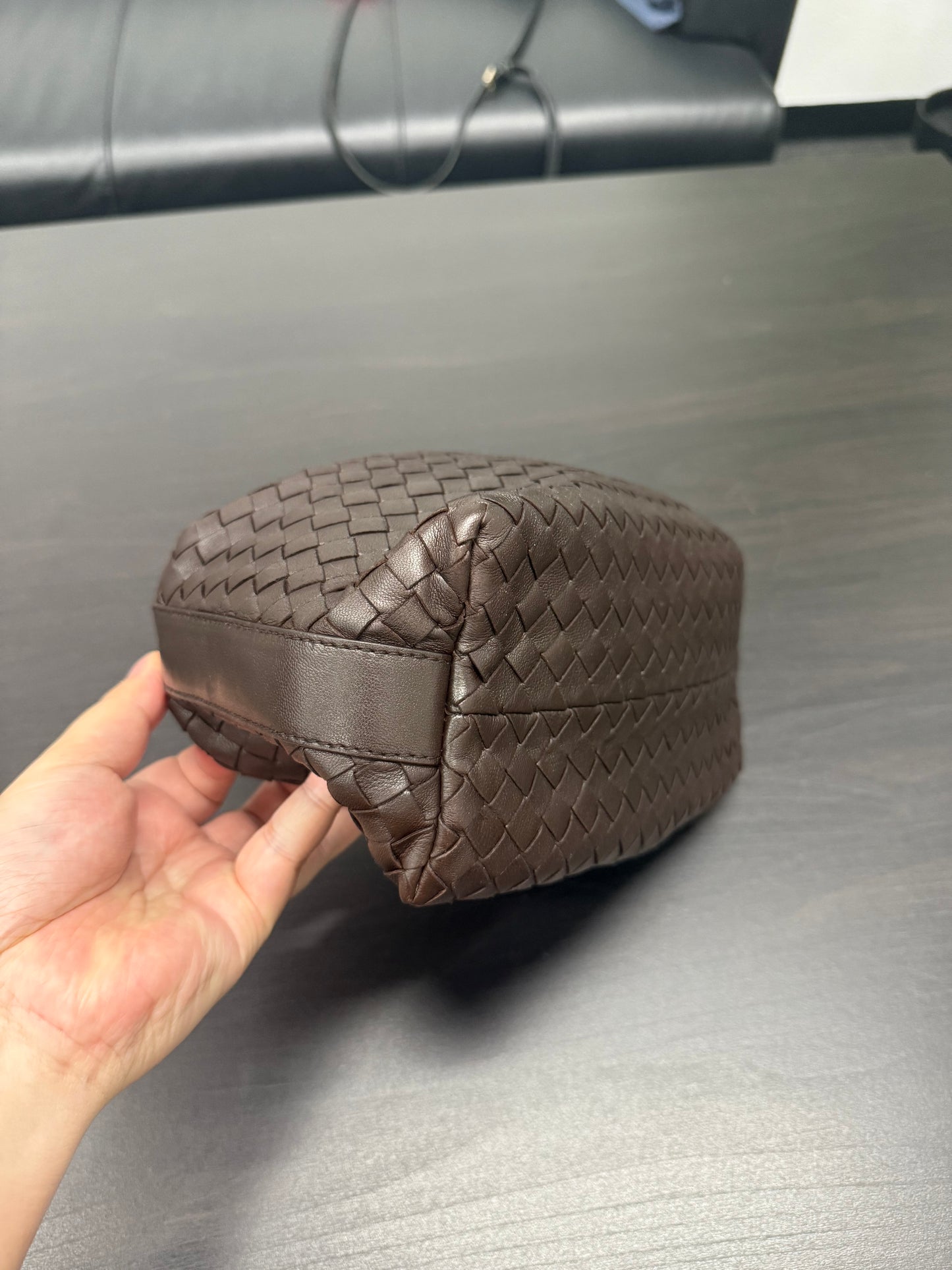 First installment 1/3｜Good ( Rank AB)｜ Bottega Veneta Lamb Skin  Braid HandBag Brown