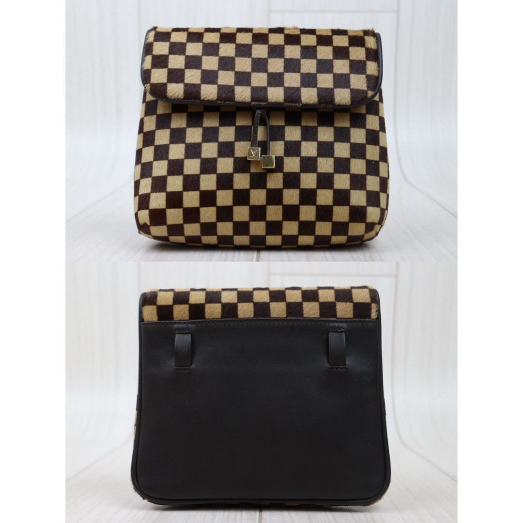 Include Entrupy Certificate of Authenticity｜Very Good ( Rank A)｜ Louis Vuitton Gazelle Damier Sauvage Halaco Shoulder Bag Brown ｜S25021023