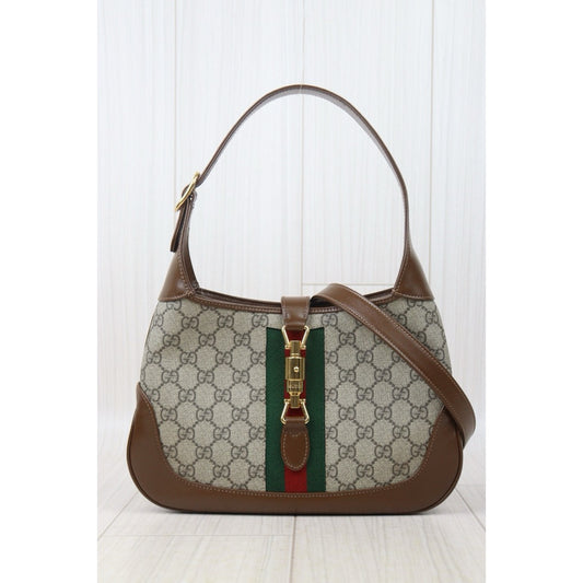Very Good ( Rank A) | GUCCI Tan Monogram Canvas Hobo Jackie O Bag With Shoulder Strap|S24092804