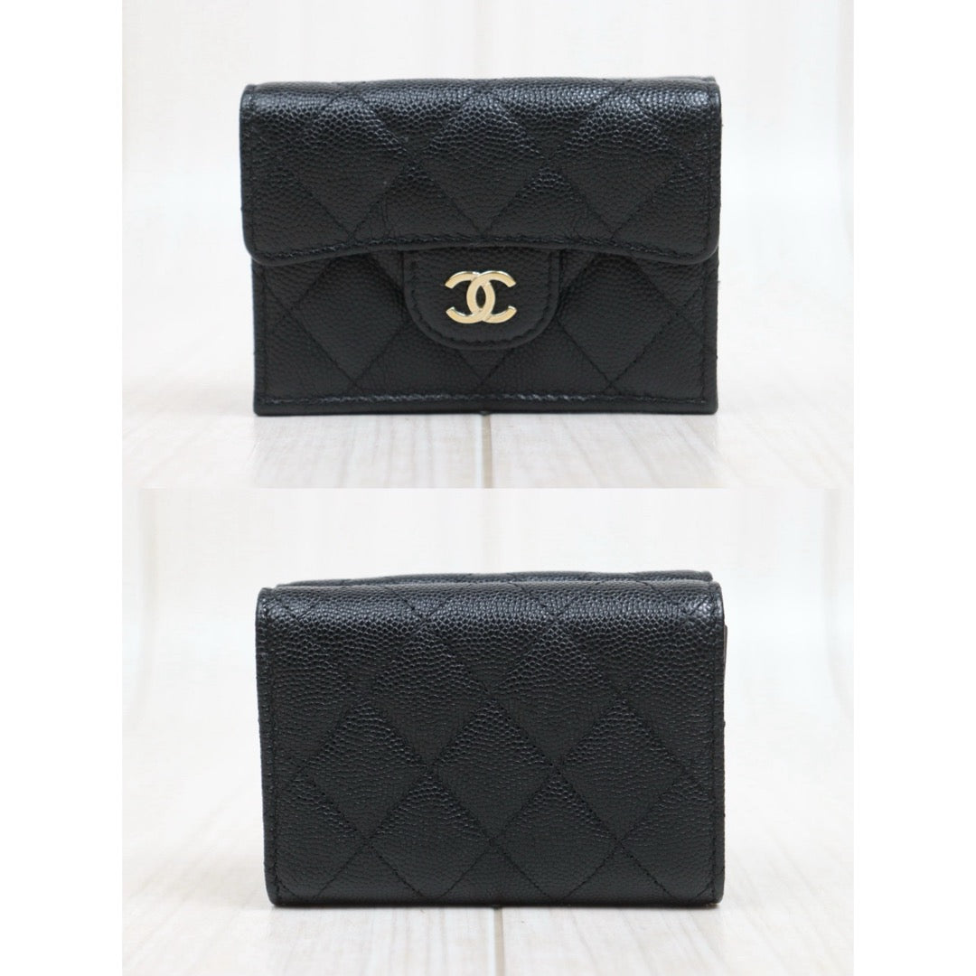 Include Entrupy Certificate of Authenticity｜Very Good ( Rank A)｜Full Set Chanel Caviar Skin Black Wallet Made In 2018-2019 Year ｜26061109