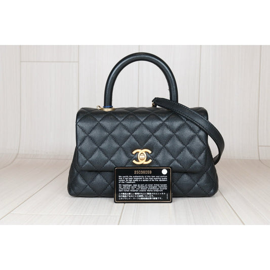 Very Good ( Rank A)｜CHANEL Caviar Skin COCO Hand bag Small Black  Made In 2018Year｜S24073001