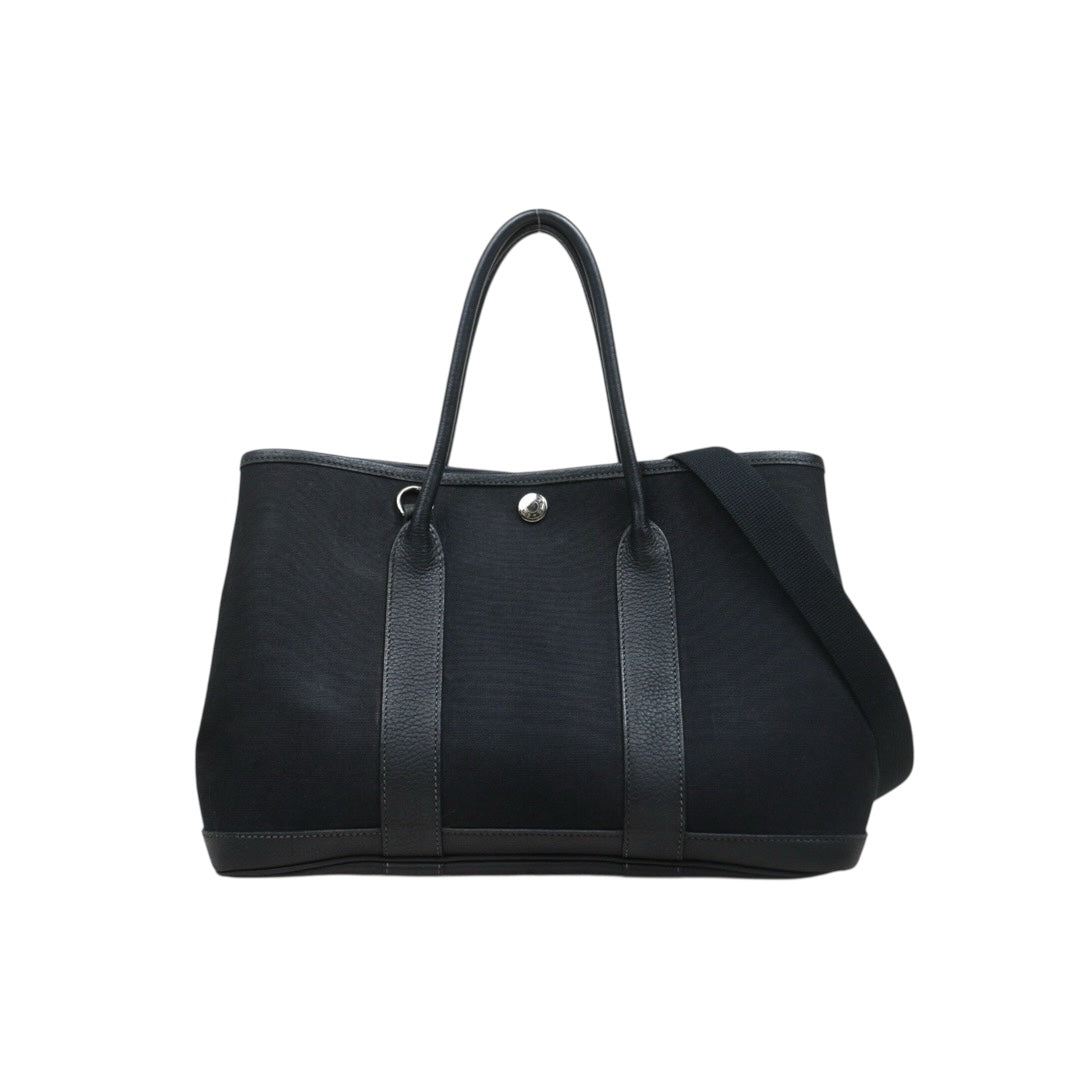 Good ( Rank AB)｜ HERMES Garden Party TPM  Black HandBag ◽︎I Stamp Made In 2005 Year｜Y25112502