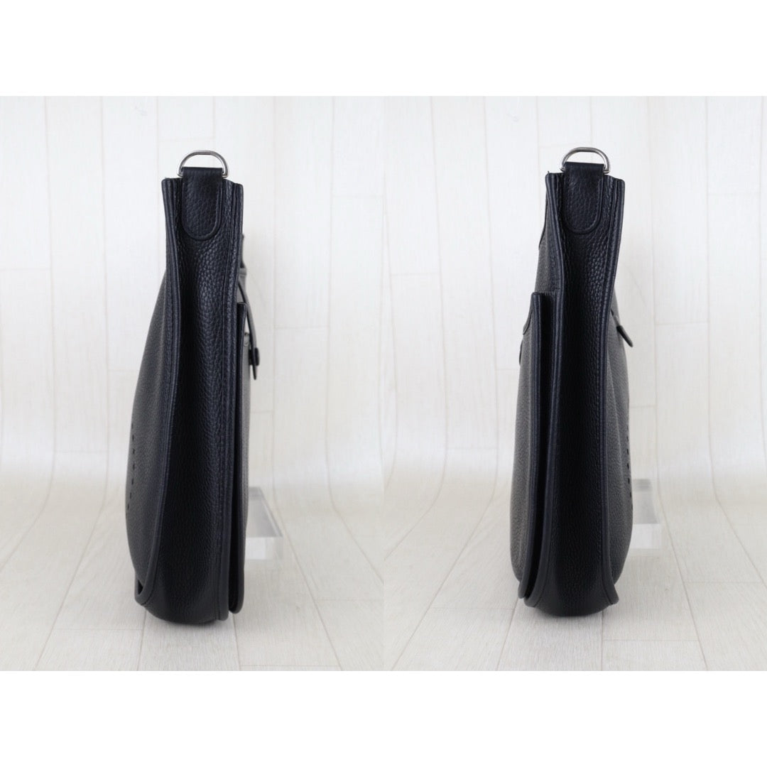 Include Entrupy Certificate of Authenticity｜Very Good ( Rank A)｜ HERMES TC Leather  Evelyne 29 Shoulder Bag Black C Stamp Made In 2018Year｜S26041701