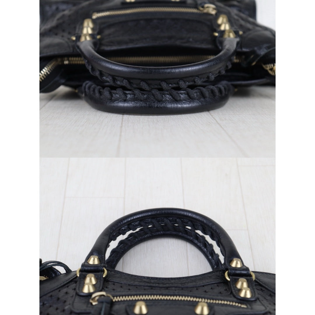 Very Good ( Rank A)｜Balenciaga Calf Leather Le City Mini Handbag Shoulder Bag Black｜S26022613