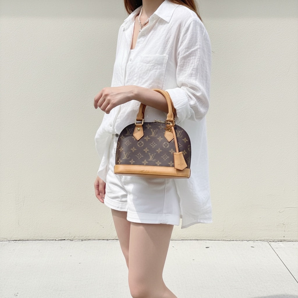 Include Entrupy Certificate of Authenticity｜Good ( Rank AB)｜Louis Vuitton Monogram Alma BB HandBag Shoulder Bag IC Chips Model｜S26051518