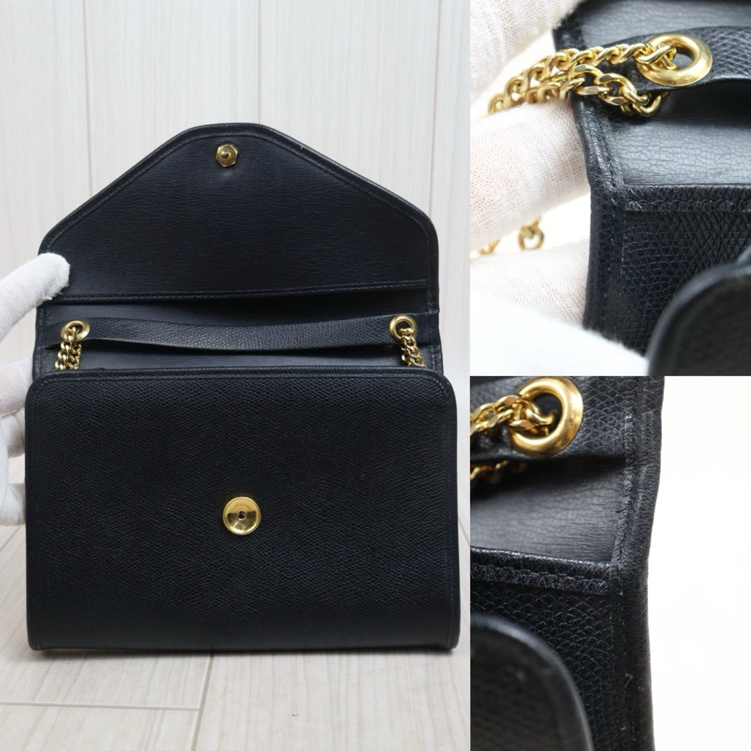Include Entrupy Certificate of Authenticity｜Very Good ( Rank A)｜ Dior  Vintage Chain Shoulder Bag Navy Blue｜26042302