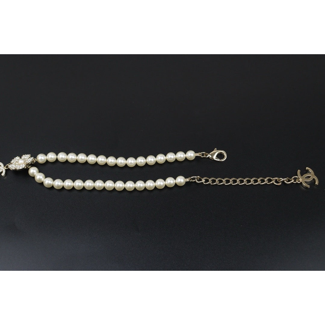 Excellent（Rank SA）｜ CHANEL Coco Mark Camellia Pearl Rhinestone  Necklace｜S25071003