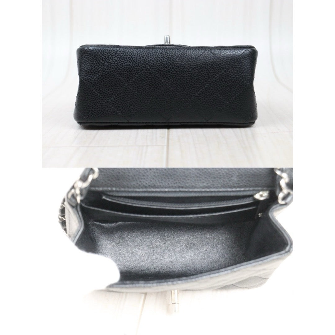Very Good ( Rank A)｜ CHANEL  Matrasse Caviar Skin 17 Black Shoulder Bag Made In 2006～2008Year ｜S24121401