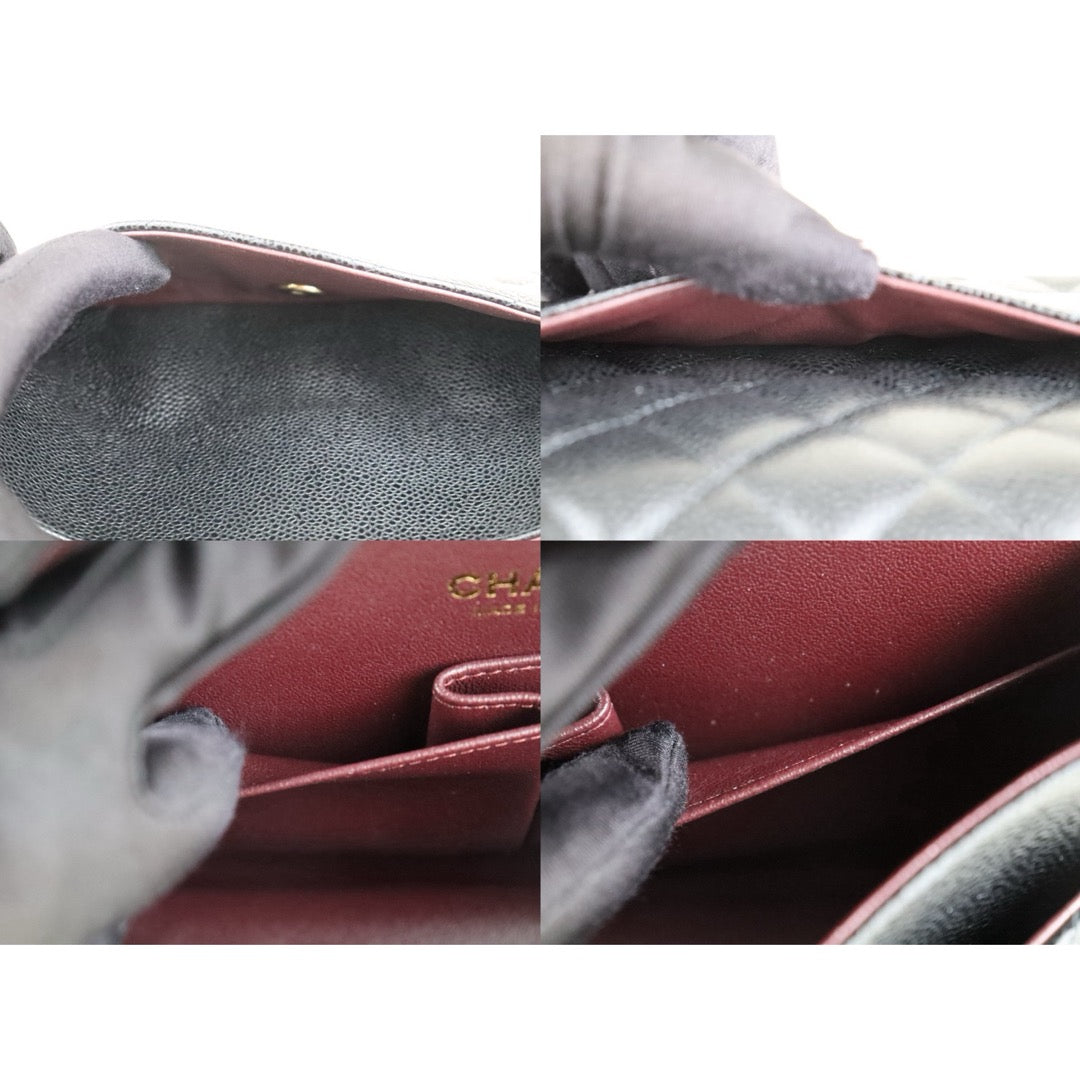 Excellent（Rank SA）｜ Full Set CHANEL Caviar Skin Matrasse Double Flap 25 Shoulder Bag Black Made In 2020-2021Year｜S25101102