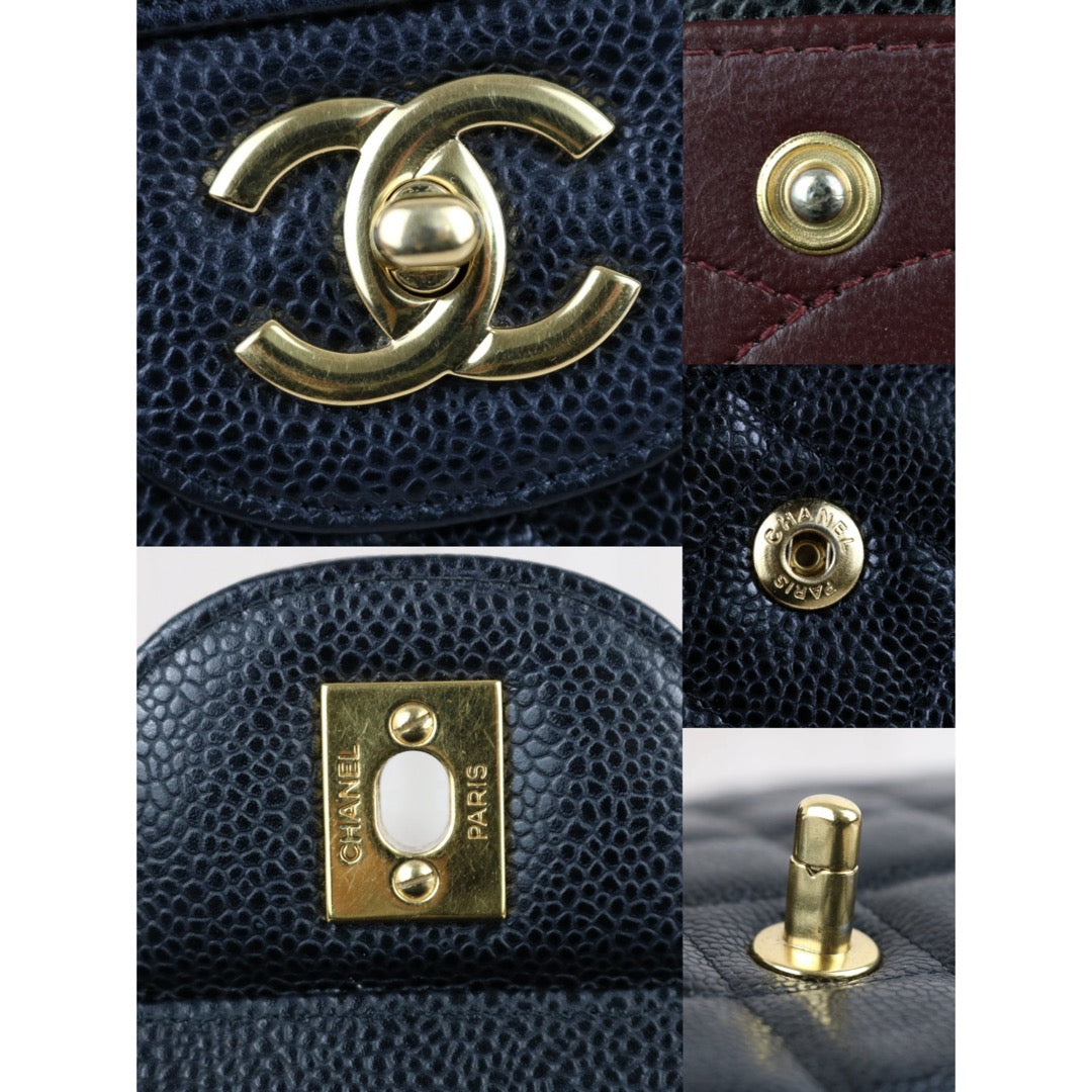 Include Entrupy Certificate of Authenticity｜Very Good ( Rank A)｜ CHANEL Matrasse Chain Caviar Skin Jumbo Black  Made In 2011Year｜S26060104
