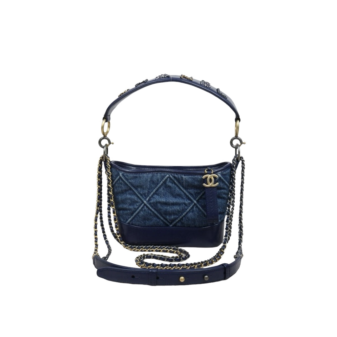 Good ( Rank AB)｜  CHANEL PM Gabrielle  Denim Handbag Shoulder Bag Blue Made In 2020Year｜Y25112507