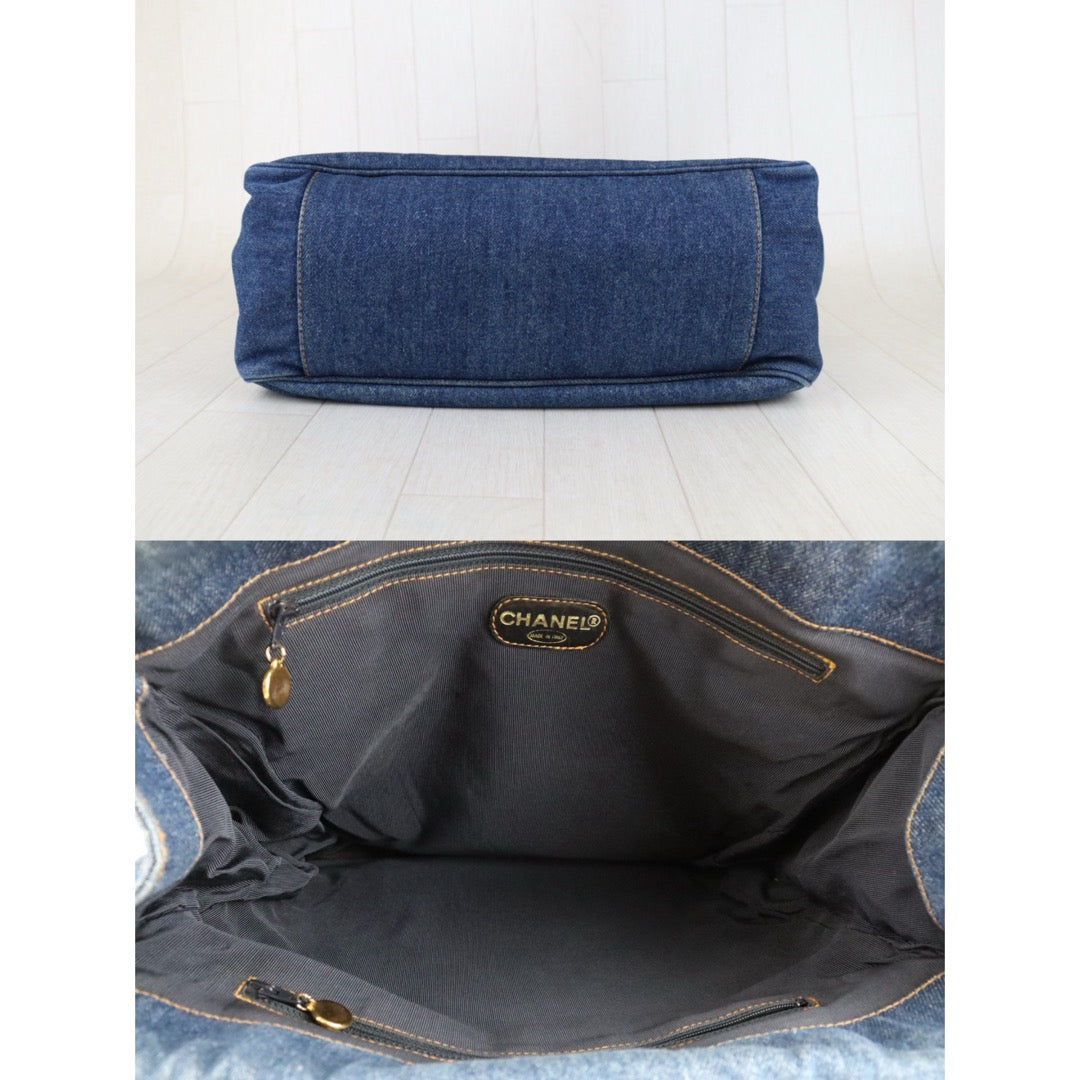Very Good ( Rank A)｜ CHANEL Denim Hawksbill Turtle Tote Bag Made In 1996-1997Year｜H25112801