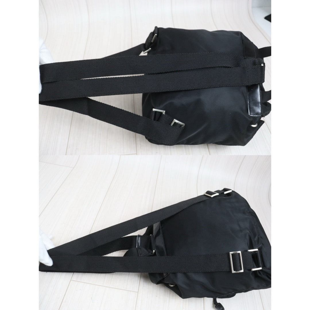 Include Entrupy Certificate of Authenticity｜Good ( Rank A)｜Prada  Nylon Black Backpack ｜26101602