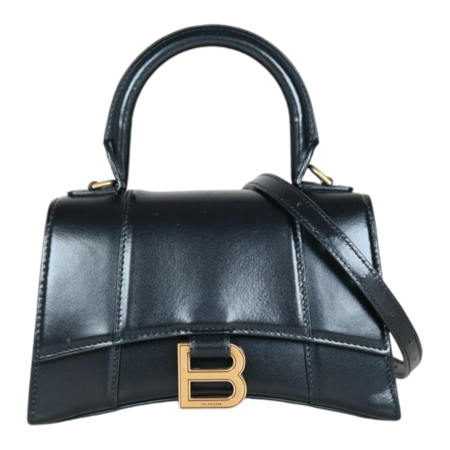 Very Good ( Rank A) ｜Balenciaga Black Calfskin Croc Embossing Handbag With Shoulder Bag ｜S24090503