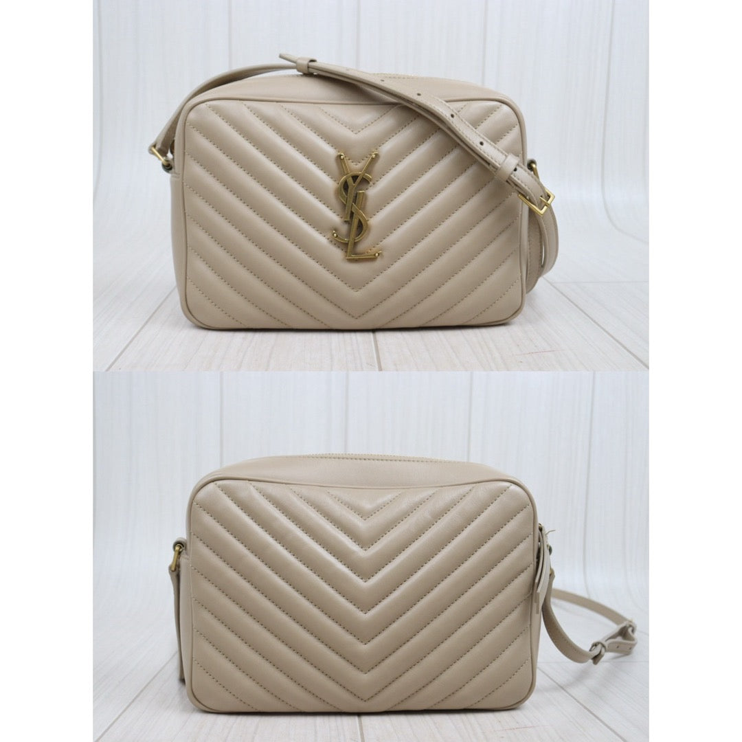 Very Good ( Rank A)｜  Saint Laurent YSL Skin Calf Leather Camera Shoulder Bag Beige｜P25101303