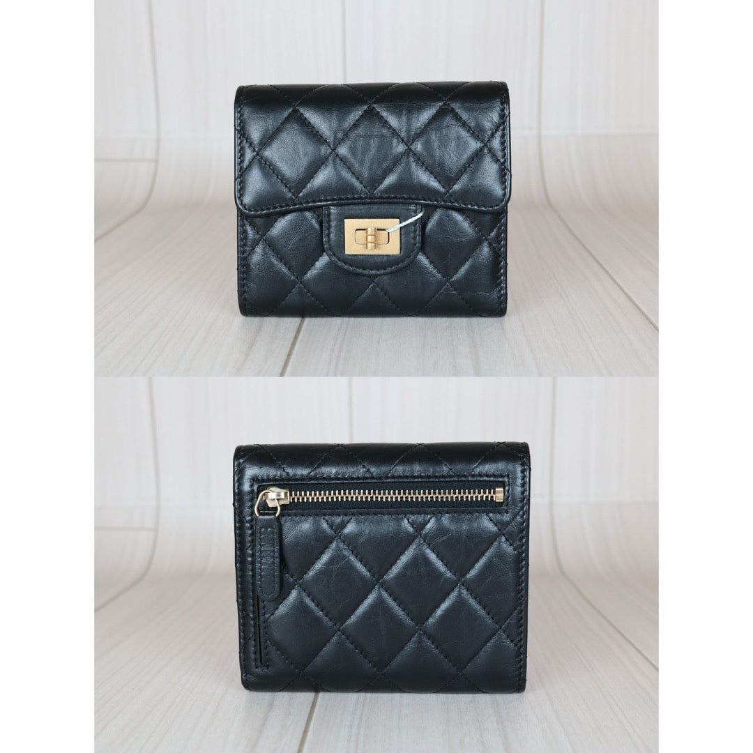 Very Good ( Rank A) ｜CHANEL 2.55 Aged Calfskin Black Wallet Made In 2018-2019 Year｜X24090302