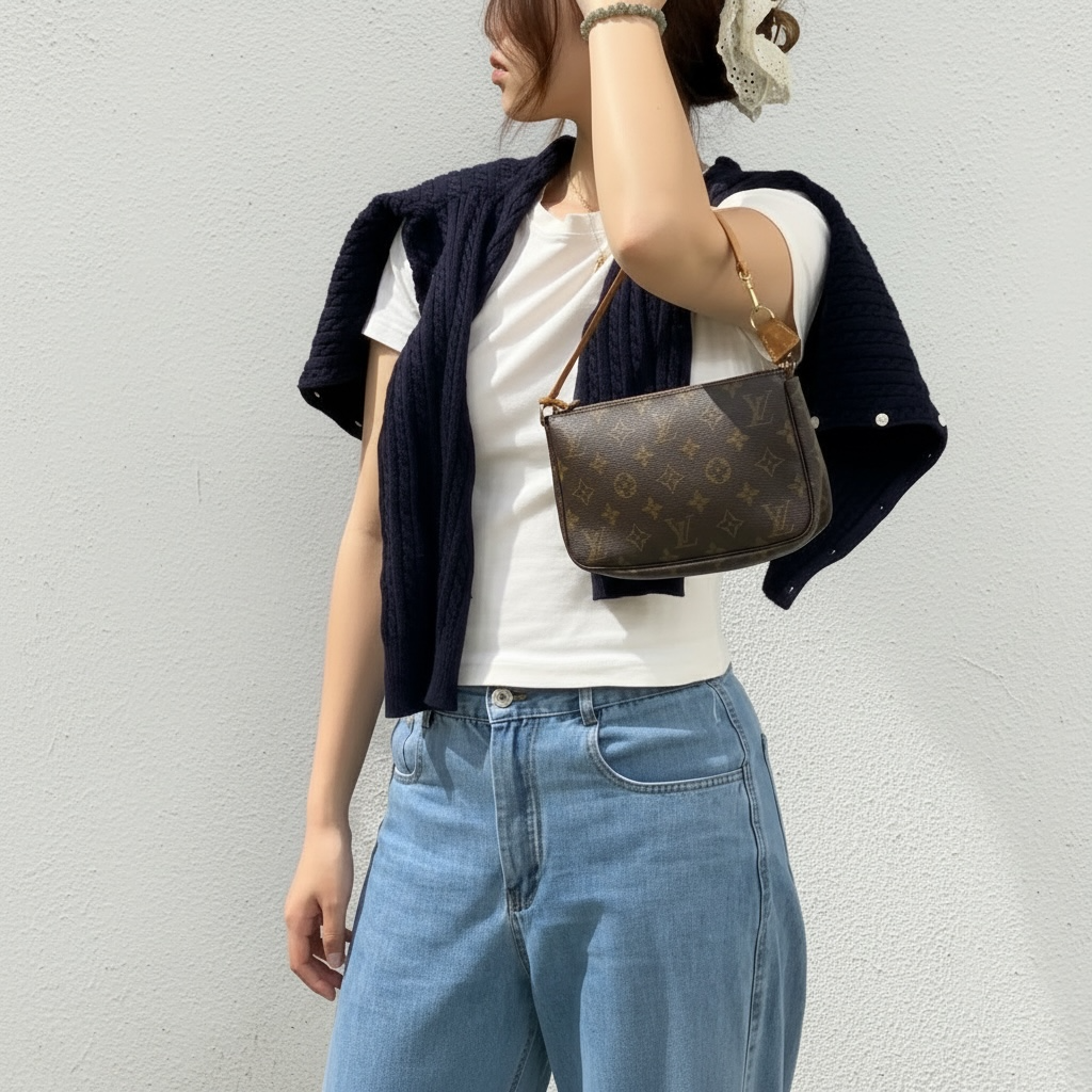 Include Entrupy Certificate of Authenticity｜Good ( Rank AB)｜Louis Vuitton Monogram Pochette Accessoires ｜S25091008