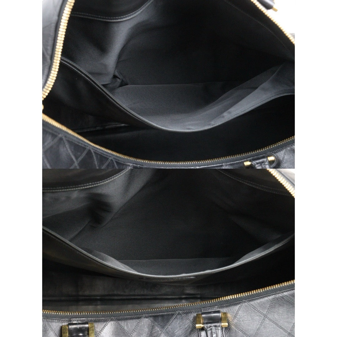 Good ( Rank AB)｜ CHANEL Calf Leather Vintage Boston Travel Bag 60 with Shoulderstrap Black Made In 1989- 1991Year｜S25110407