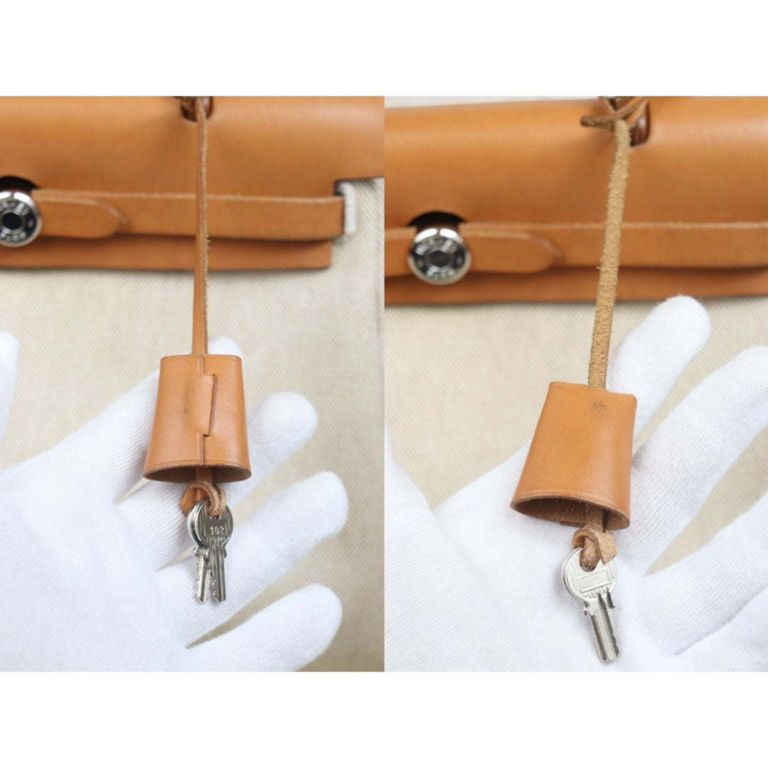 Include Entrupy Certificate of Authenticity｜Good ( Rank AB) ｜ HERMES Herbag PM Shoulder Bag □D Stamp Made In 2000Year｜26062918