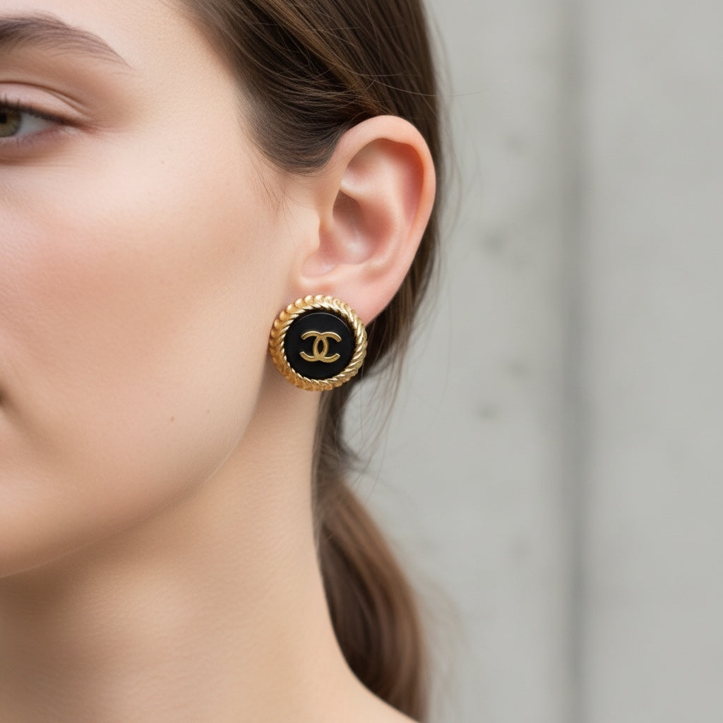 Include Authentic Detective Certificate of Authenticity｜Very Good ( Rank A) ｜CHANEL 95A COCO Mark Vintage Earrings Made In 1995 Year ｜26070306