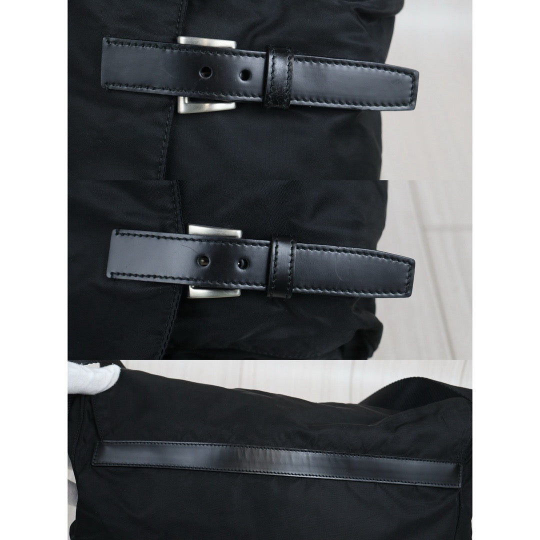 Good ( Rank AB) ｜Prada  Nylon ShoulderBag MM Black Silver Hardware｜25090804