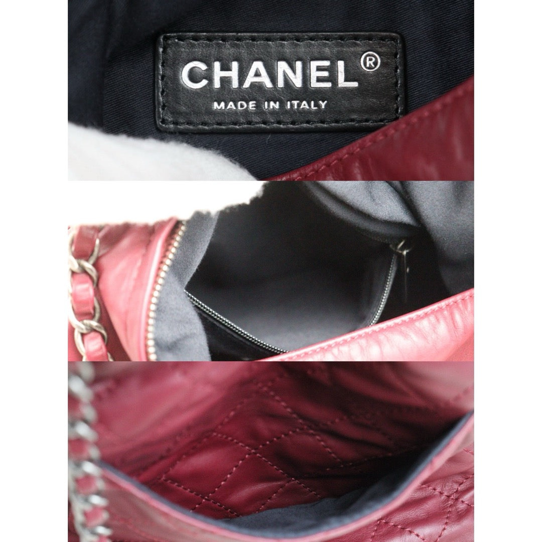 Good ( Rank AB) ｜CHANEL Matrasse Chain Lamb Skin Frog Backpack Dark Red  Made in 2012-2013 Year｜L25111603