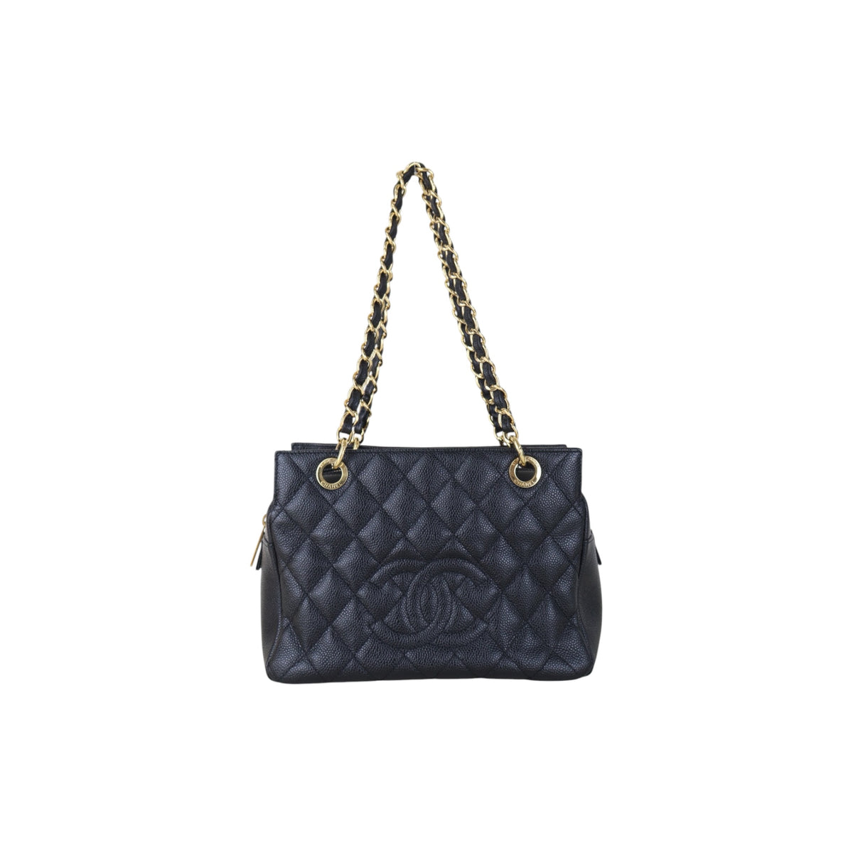 Include Entrupy Certificate of Authenticity｜Very Good ( Rank A)｜ CHANEL Caviar Skin Matrasse Chain PPT Tote Bag Black  Made In 2012｜S26090711