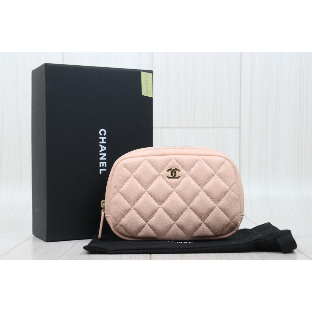 Very Good ( Rank A)｜ CHANEL Caviar Skin Coin Purse Pink IC Chips Model｜Q25042206