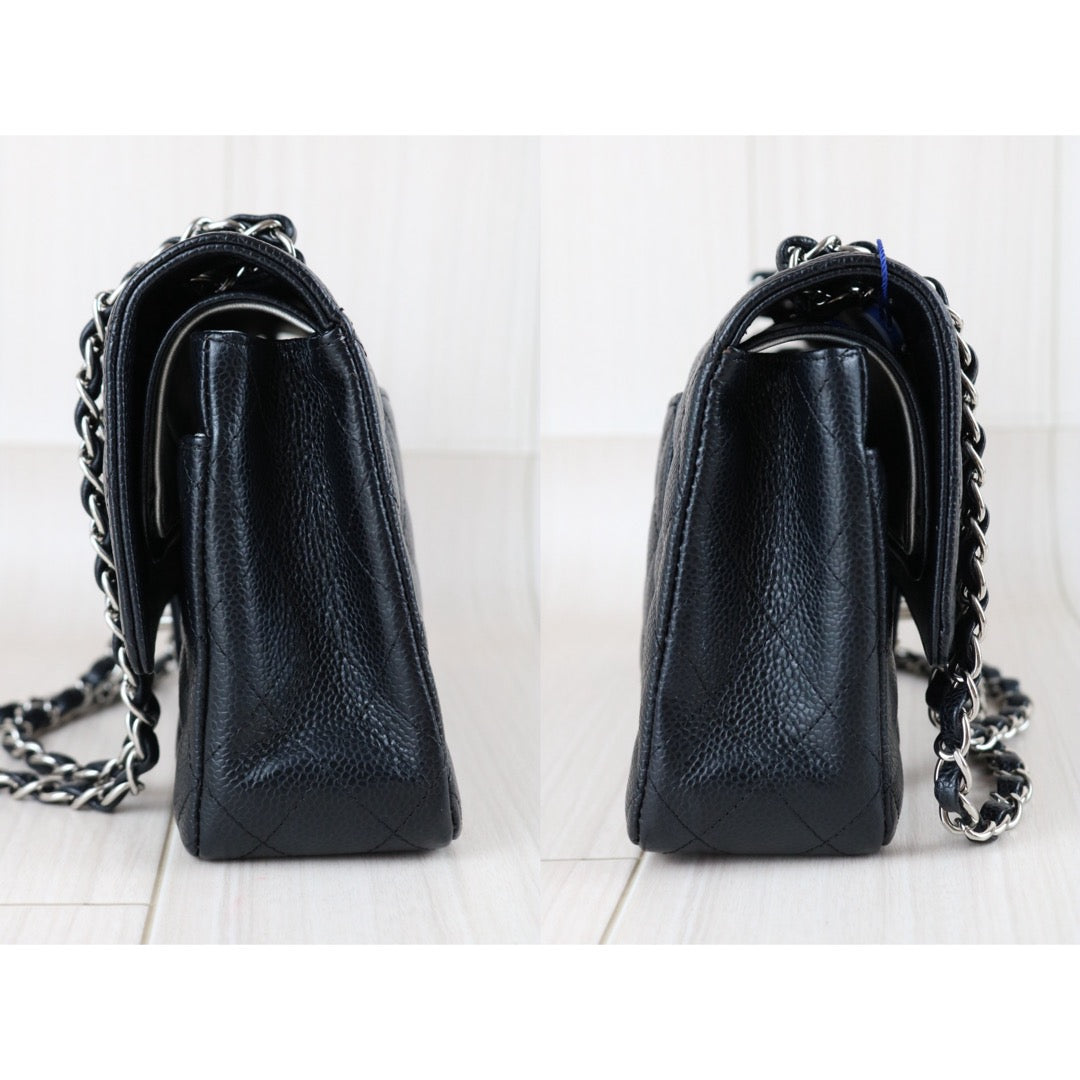 Include Entrupy Certificate of Authenticity｜Very Good ( Rank A)｜ CHANEL Caviar Skin Calf Leather Double Flap 25 Shoulder Bag Karl Lagerfeld Signed Limited Edition Made in 2008-2009 Year｜X26040822