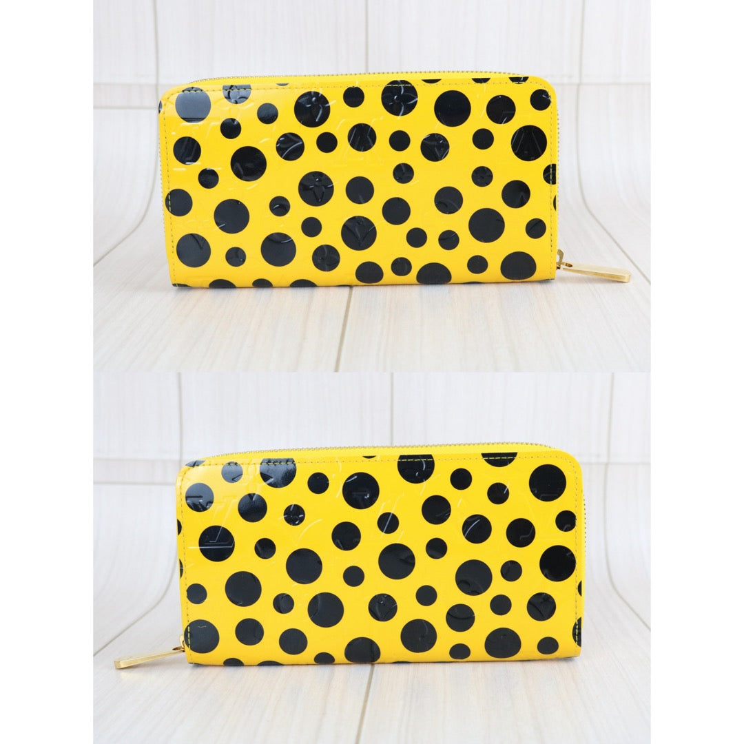 Include Entrupy Certificate of Authenticity｜Excellent（Rank SA）｜Louis Vuitton  x Yayoi Kusama Monogram Vernis   Dots lnfinity Zippy Long Style Wallet｜X26090801