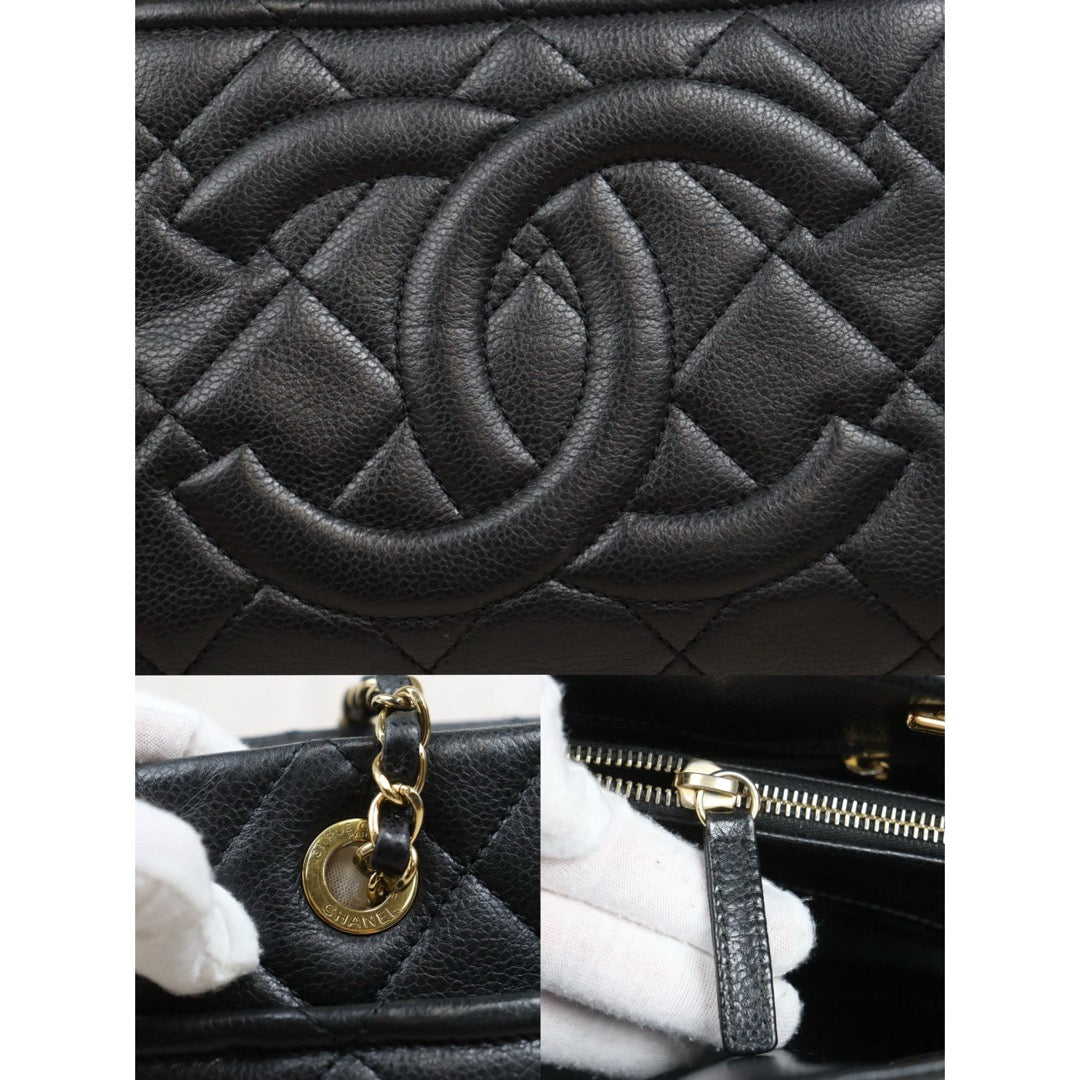 Include Entrupy Certificate of Authenticity｜Good ( Rank AB)｜ CHANEL Caviar Skin  Matrasse Chain Tote Bag Black Made In 2013～2014Year｜26041408