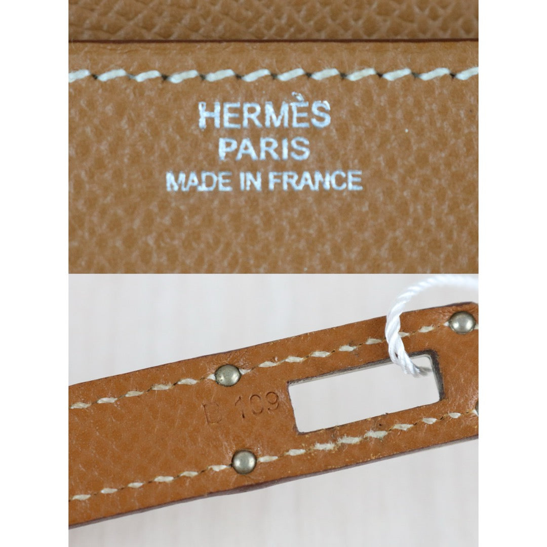 Good ( Rank AB)｜ HERMES Epsom Kelly Wallet Golden Brown B Stamp Made In 2023 Year｜W25062102