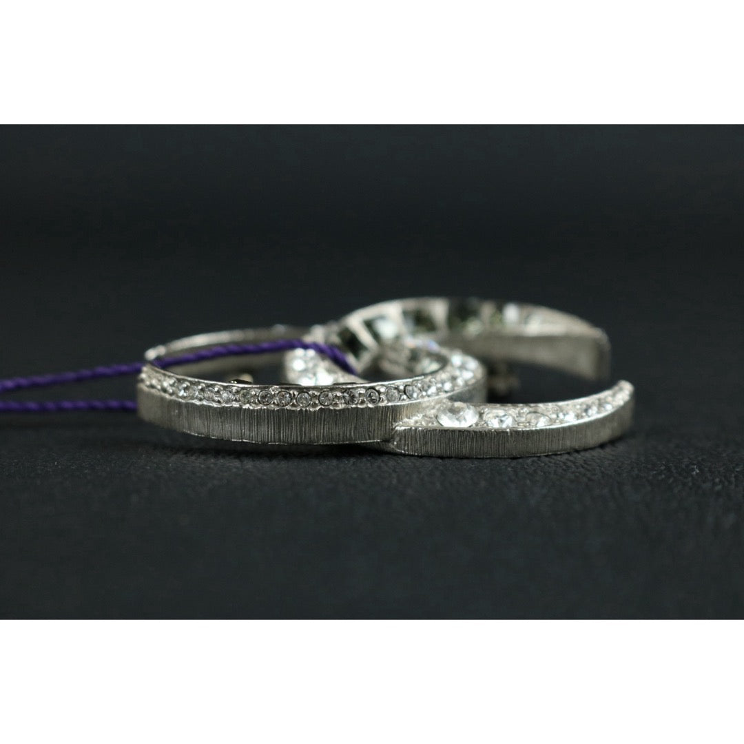 Include Authentic Detective Certificate of Authenticity｜Very Good ( Rank A)｜ CHANEL B15C Coco Mark Silver Rhinestone Brooch ｜S26050708