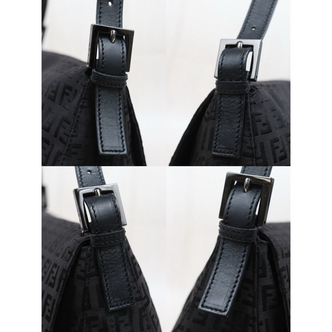 Good ( Rank AB)｜ FENDI Zucca Mamma Baguette Shoulder Bag Black ｜25102306
