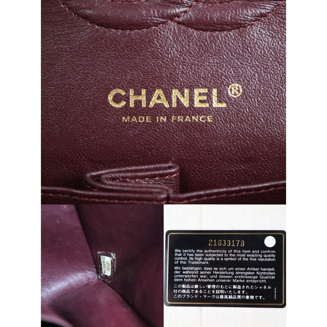 Good ( Rank AB)｜ CHANEL Caviar Skin Matrasse Chain Double Flap 25 Shoulder Bag Black Made In 2015~2016Year  ｜S26013006