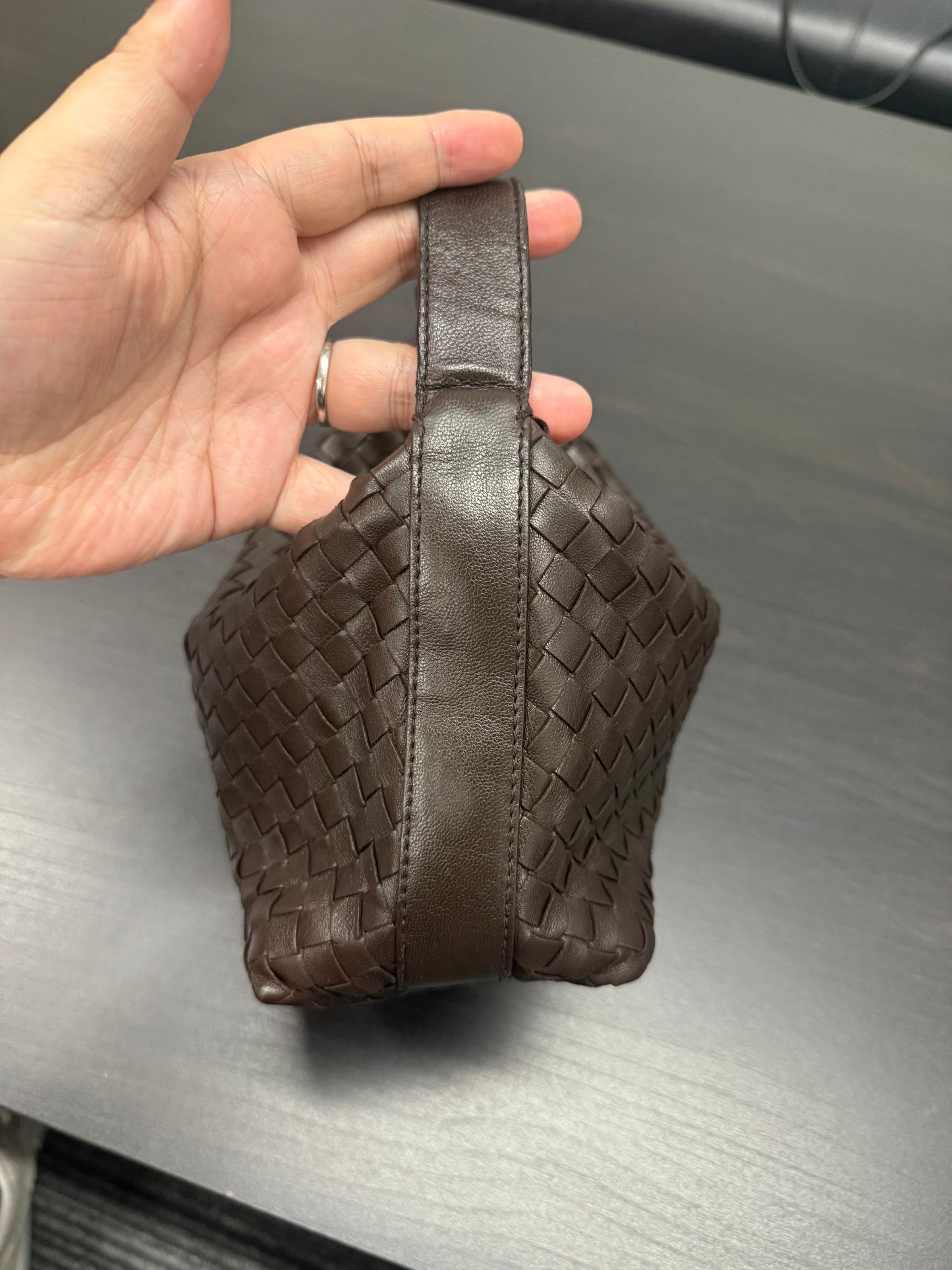 First installment 1/3｜Good ( Rank AB)｜ Bottega Veneta Lamb Skin  Braid HandBag Brown