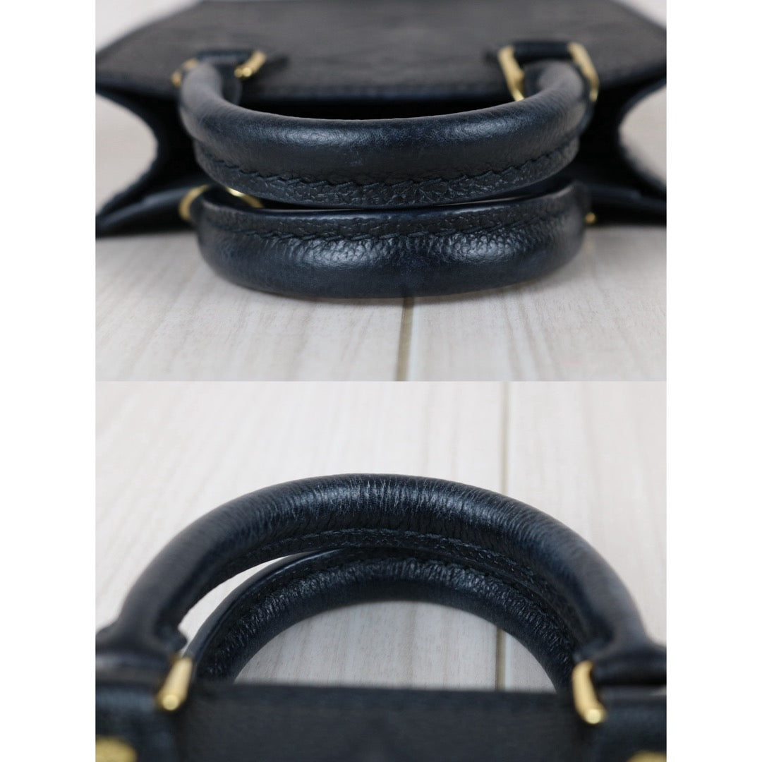 Include Entrupy Certificate of Authenticity｜Very Good ( Rank A)｜Louis Vuitton Monogram Empreinte Petit Sac Plat MINI Tote Bag Shoulder Bag Black IC Chips Model｜S26053006
