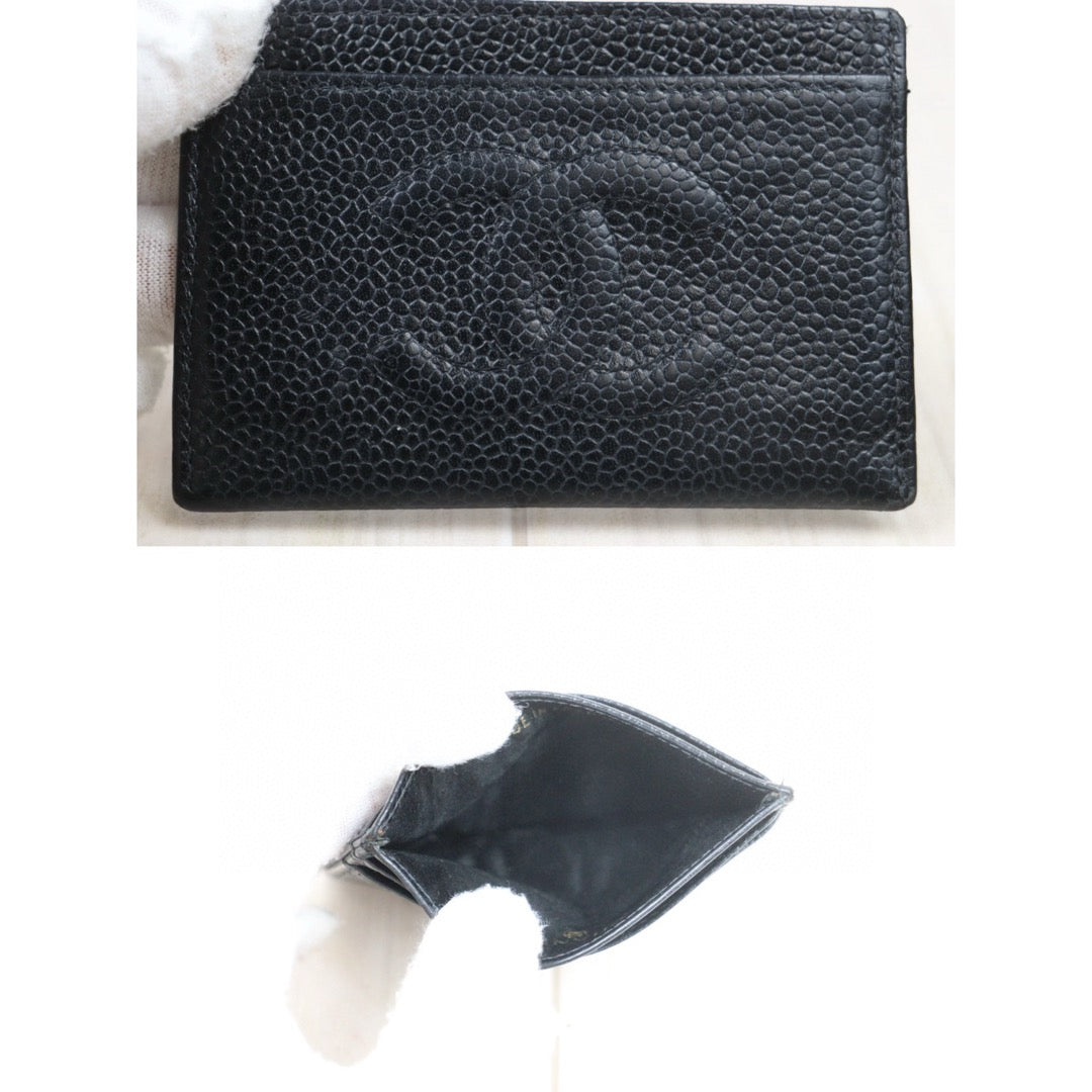 Very Good ( Rank A)｜CHANEL Caviar Skin  Card Holder Black Made In 1997-1999Year｜V24110741