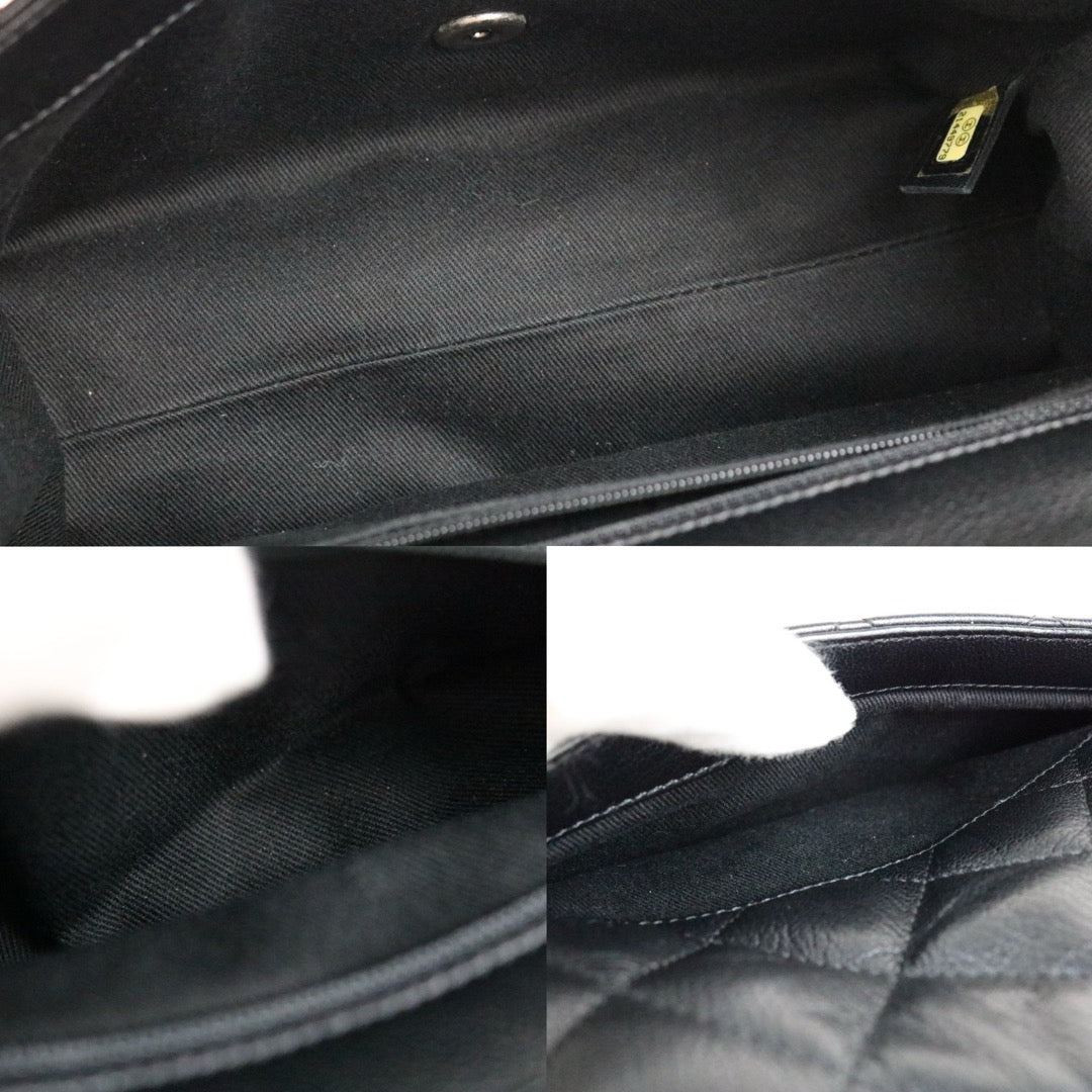 Very Good ( Rank A)｜ CHANEL City Rock Goatskin Single Flap Chain Shoulder Bag Black Made In 2015-2016 Year｜X25041402