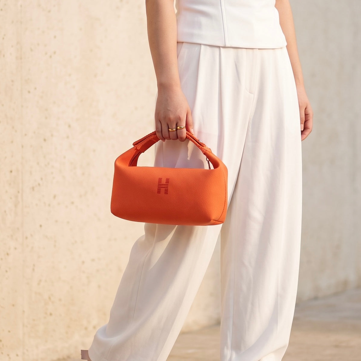 Include Entrupy Certificate of Authenticity｜Very Good ( Rank A)｜ HERMES Bride-a-Brac PM Handbag Orange Feu｜S26090726