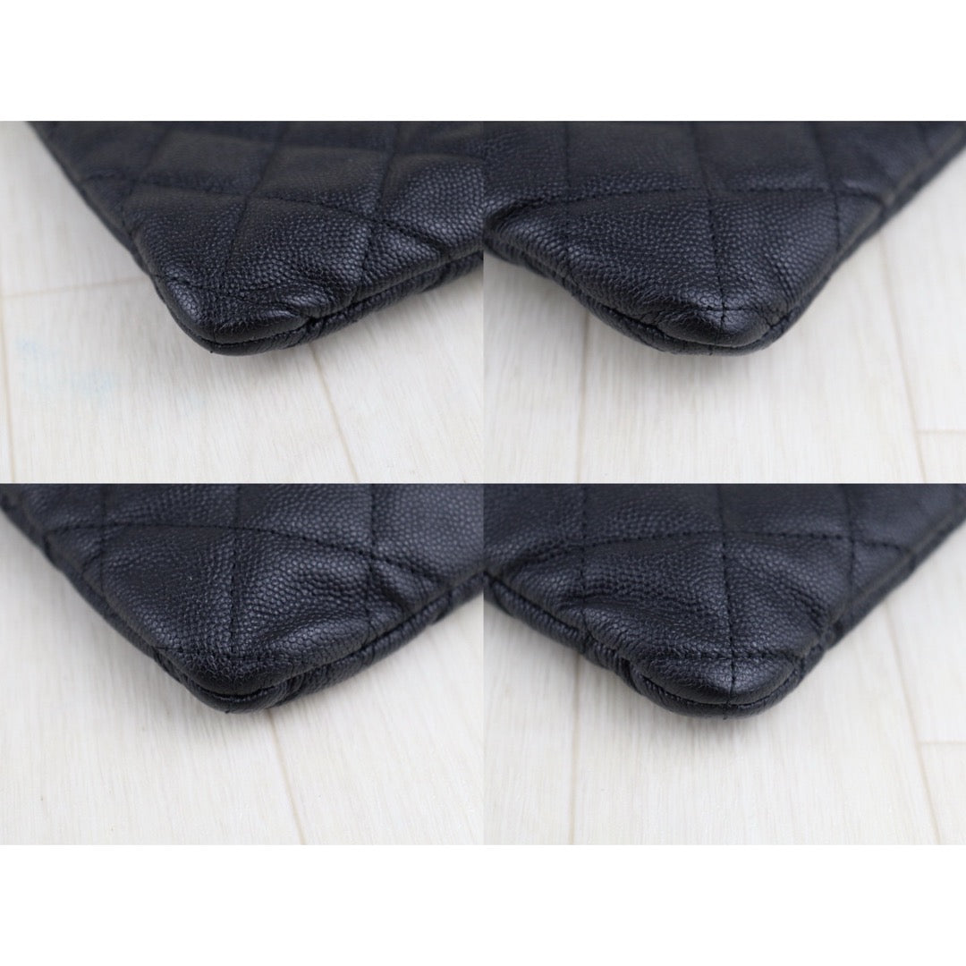 Very Good ( Rank A)｜ CHANEL Caviar Skin  Klassische Pochette Mit Reissverschluss  Black Made In 2018Year｜S25062315