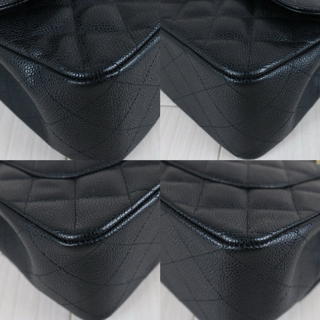 Include Entrupy Certificate of Authenticity｜Very Good ( Rank A)｜ CHANEL Matrasse Chain Caviar Skin Jumbo Black  Made In 2010-2011 Year｜S26080102