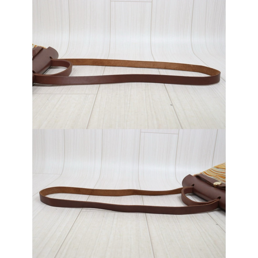 Include Entrupy Certificate of Authenticity｜Good ( Rank AB)｜ HERMES Vibrato and Leather Herbag PM □F Shoulder Bag  Made In 2002Year｜26051310