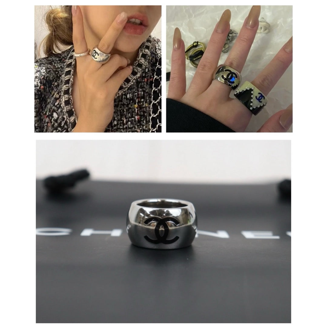 Good ( Rank AB)｜ Chanel Heart Coco Mark Silver 925 Ring #15 ｜V25052106