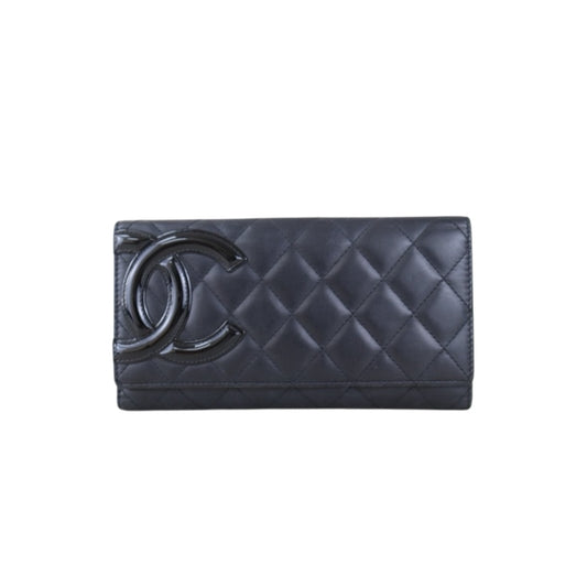 Include Entrupy Certificate of Authenticity｜Good ( Rank AB) ｜ CHANEL Cambon Long Wallet Black Made In 2013-2014 Year｜Z26101102