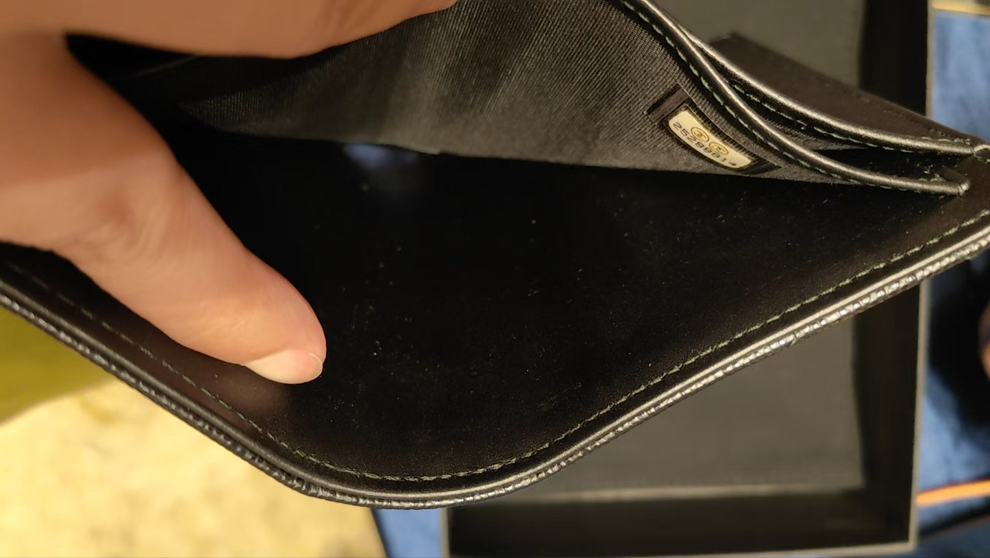 CHANEL Leboy Caviar Skin Black Wallet