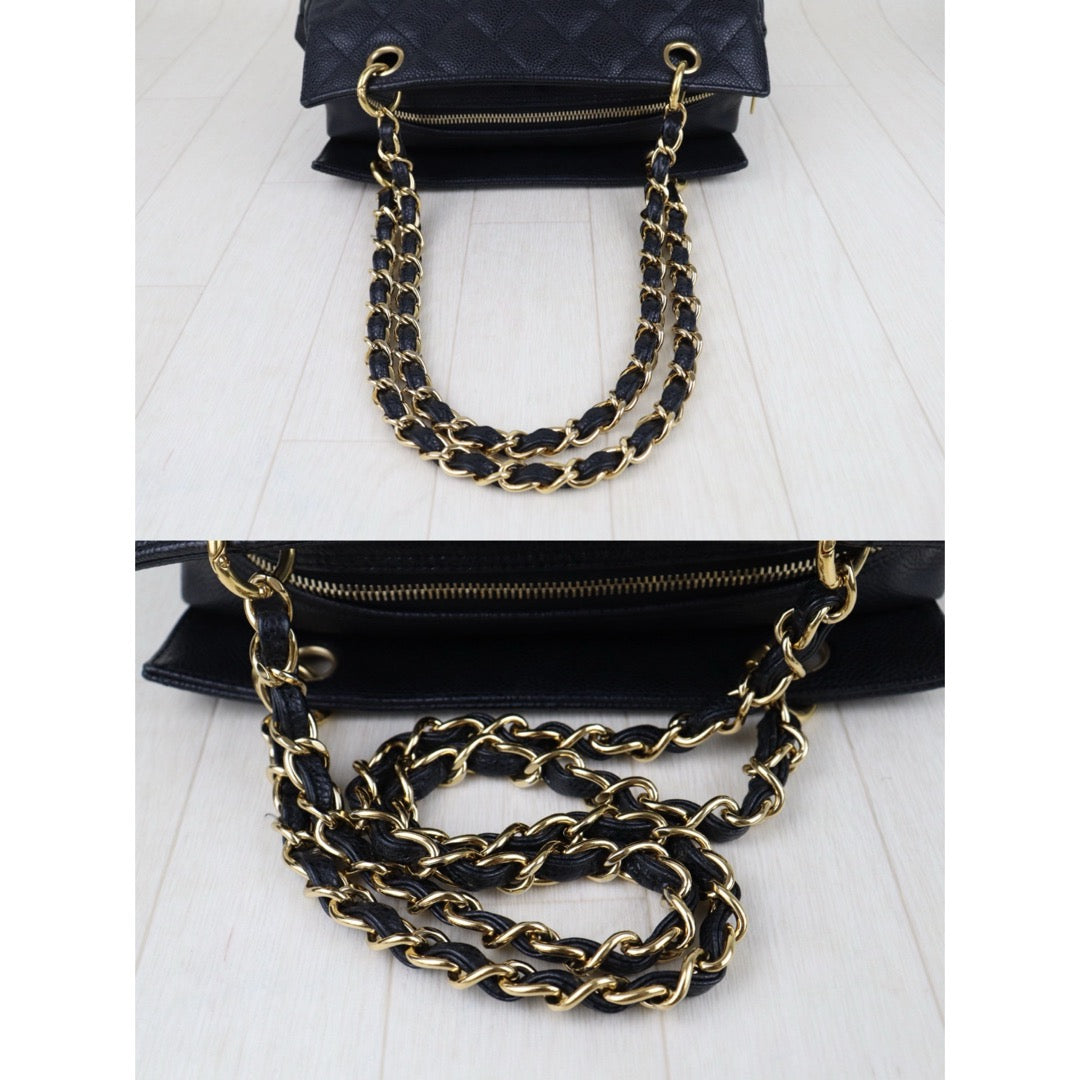 Good ( Rank AB)｜ CHANEL Caviar Skin Matrasse Chain PPT Tote Bag Black  Made In 2009 -2010 Year｜S25121503