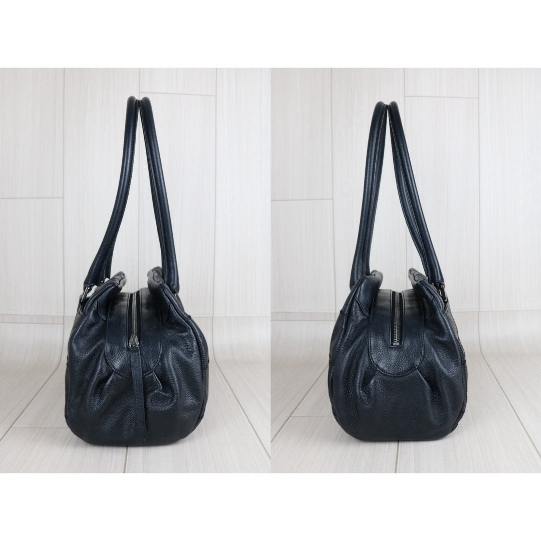 Include Entrupy Certificate of Authenticity｜Good ( Rank AB)｜ CHANEL  Calf Leather Square Quilt Boston  Shoulder Bag Black Made In 2005～2006Year｜S26060203