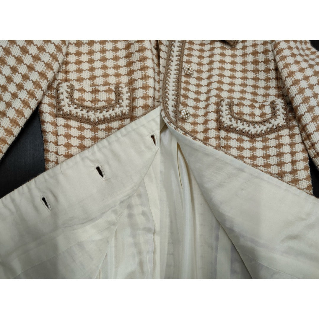 Very Good ( Rank A) ｜ CHANEL 00A Wool Houndstooth Coat 40 size  ｜W25102107