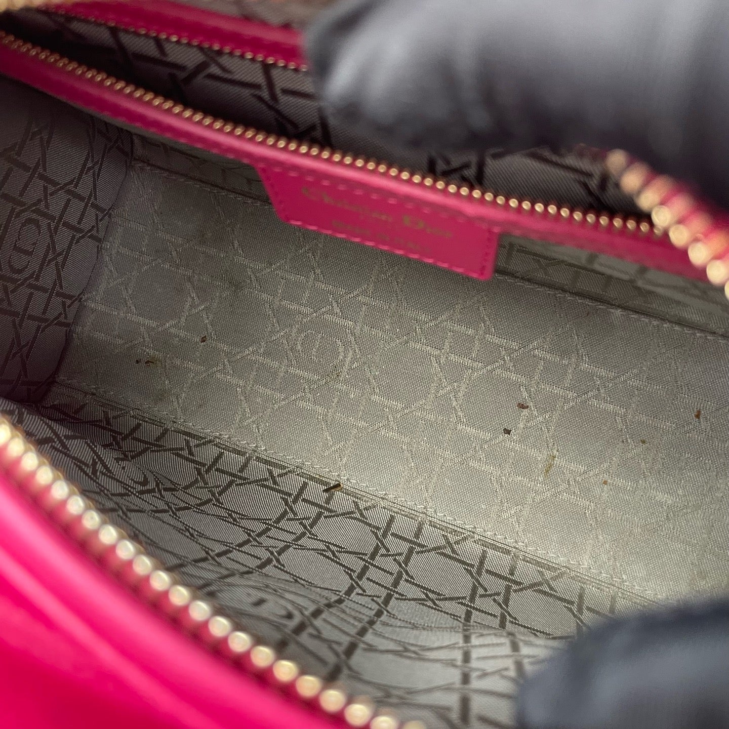 Very Good ( Rank A) ｜  Dior Lady Dior Lamb Skin 2WAY Shoulder Bag Handbag Pink